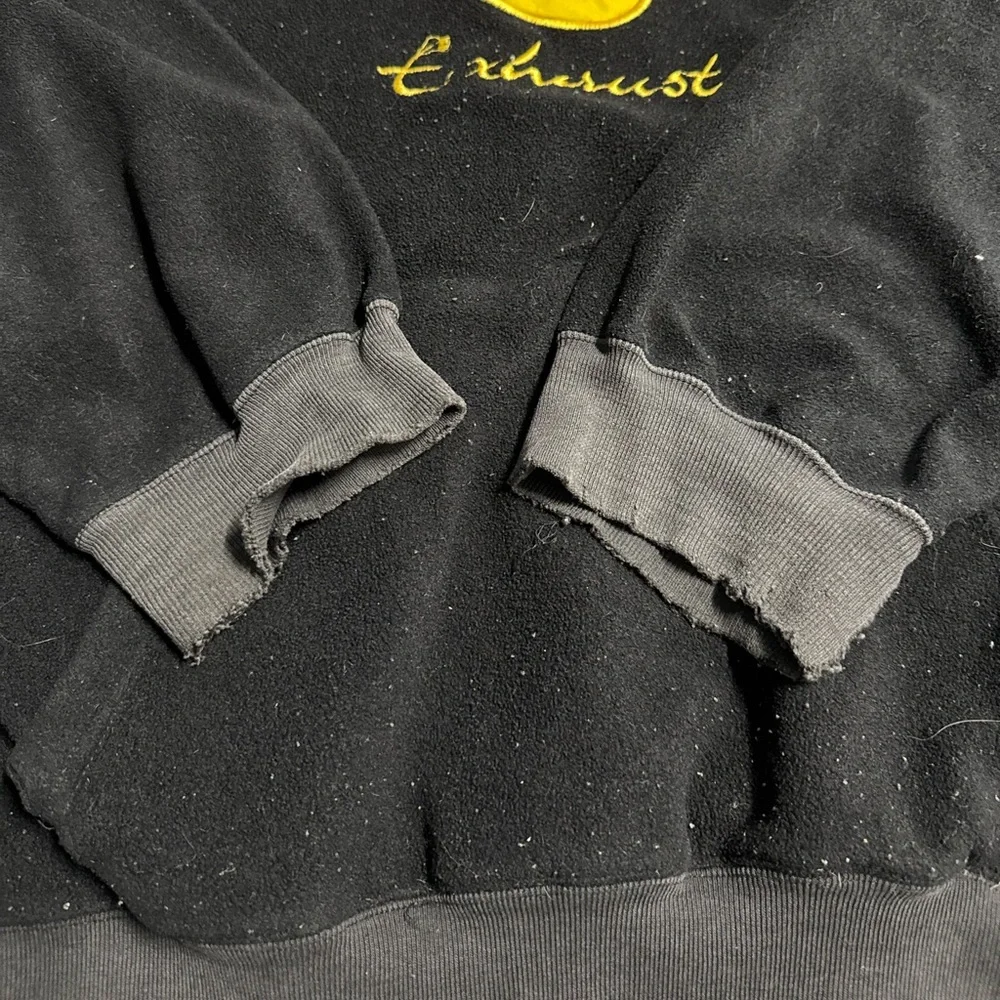 Black Exhaust Hoodie Sweatshirt with Yellow Logo - Picture 7 of 8